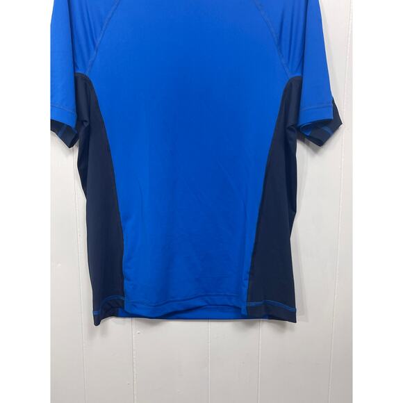 Lands End Mens Activewear Shirt Small Blue Black Colorblock Moisture Wicking New - Picture 3 of 8